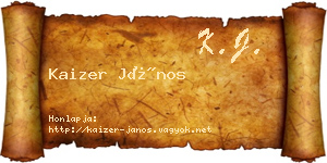 Kaizer János névjegykártya