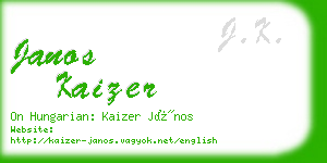 janos kaizer business card